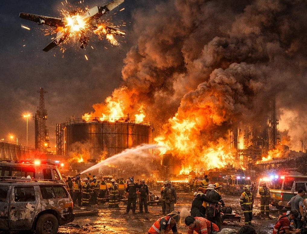 बहरीन में ड्रोन विस्फोट से 32 घायल; अल मआमीर में आग — नाटो ने तुर्की पर ईरानी मिसाइल गिराई