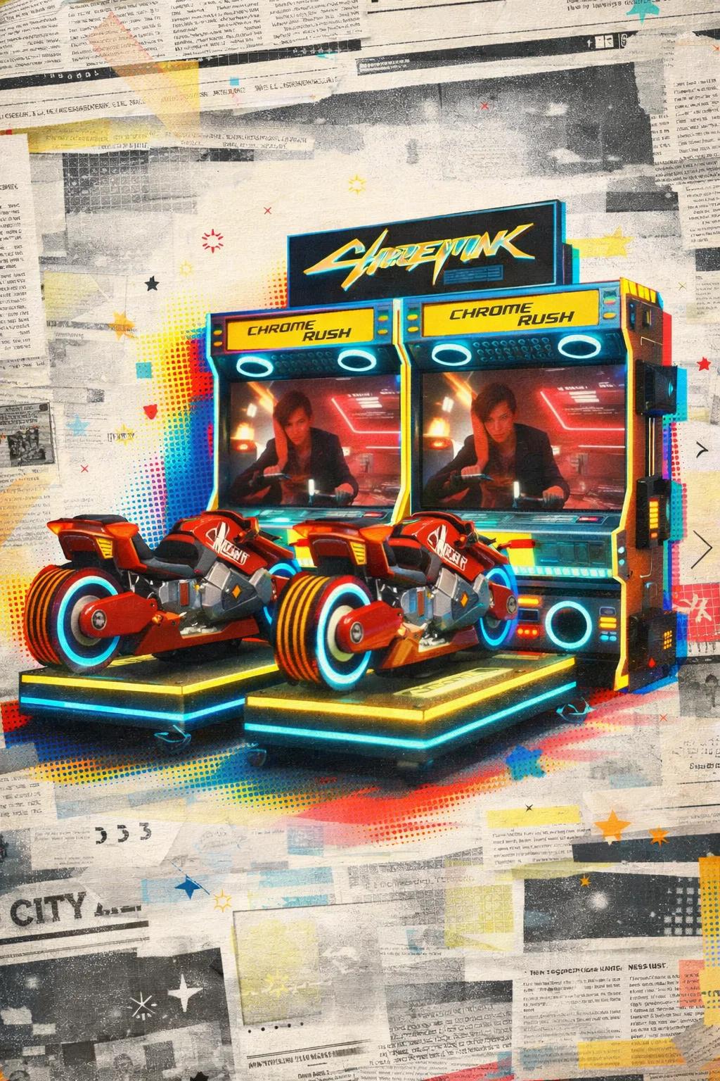 آلة أركيد Cyberpunk 2077 تضعك على دراجة لتتسابق في شوارع نايت سيتي