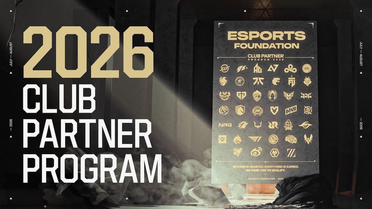 Esports Foundation confirma la alineación del Club Partner Program 2026, con 1 millón de dólares por equipo