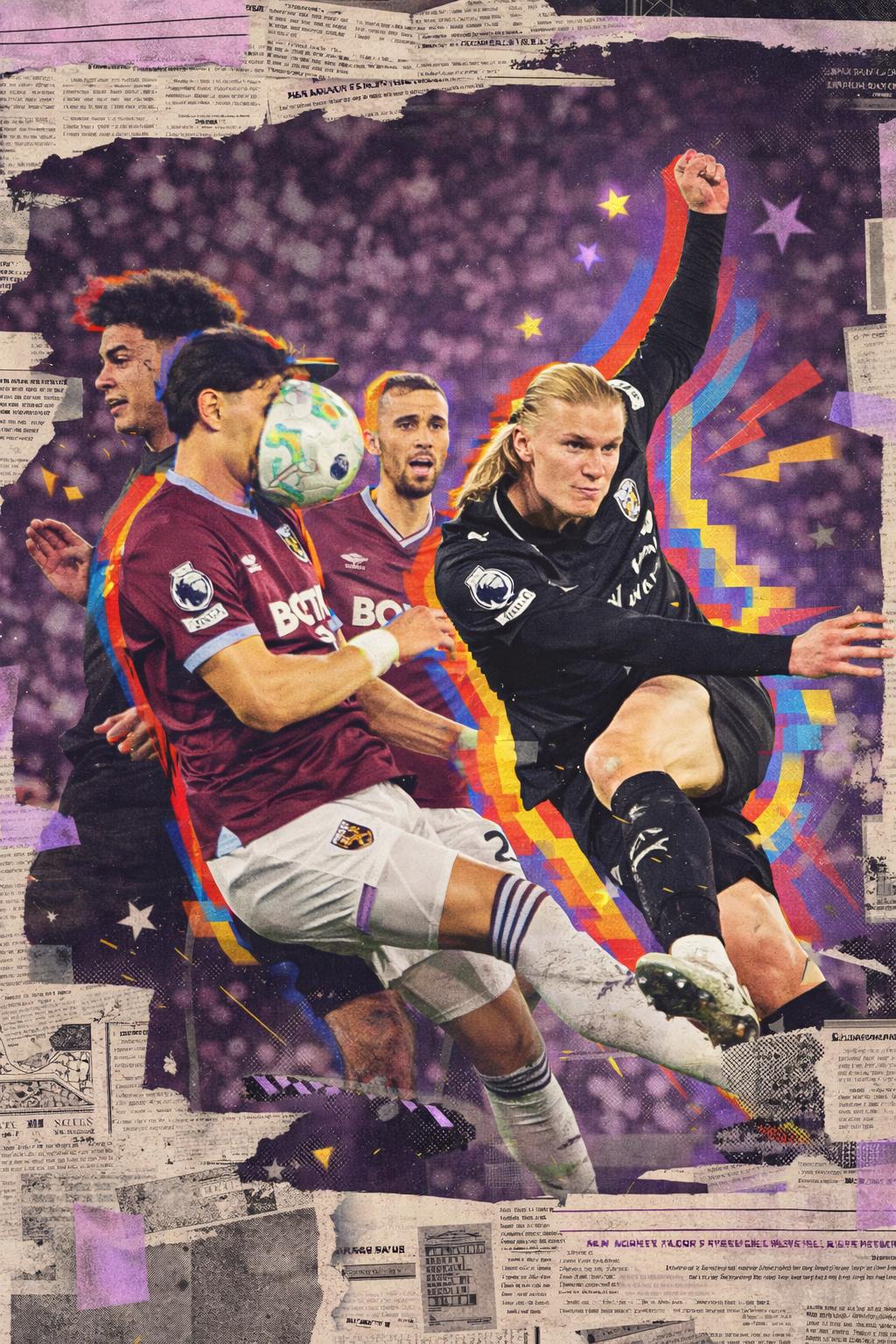 Haaland golpea el balón y éste se deforma sobre la cara del defensor: la foto asombrosa de un fotógrafo inglés