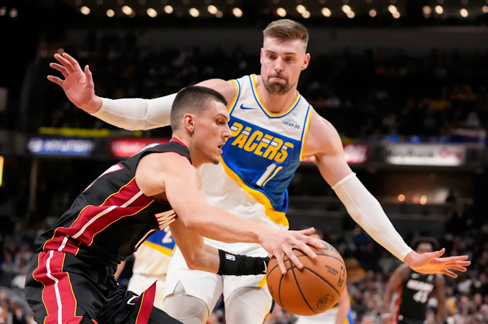 Pacers end 11-game home skid with a high-scoring win over the Heat