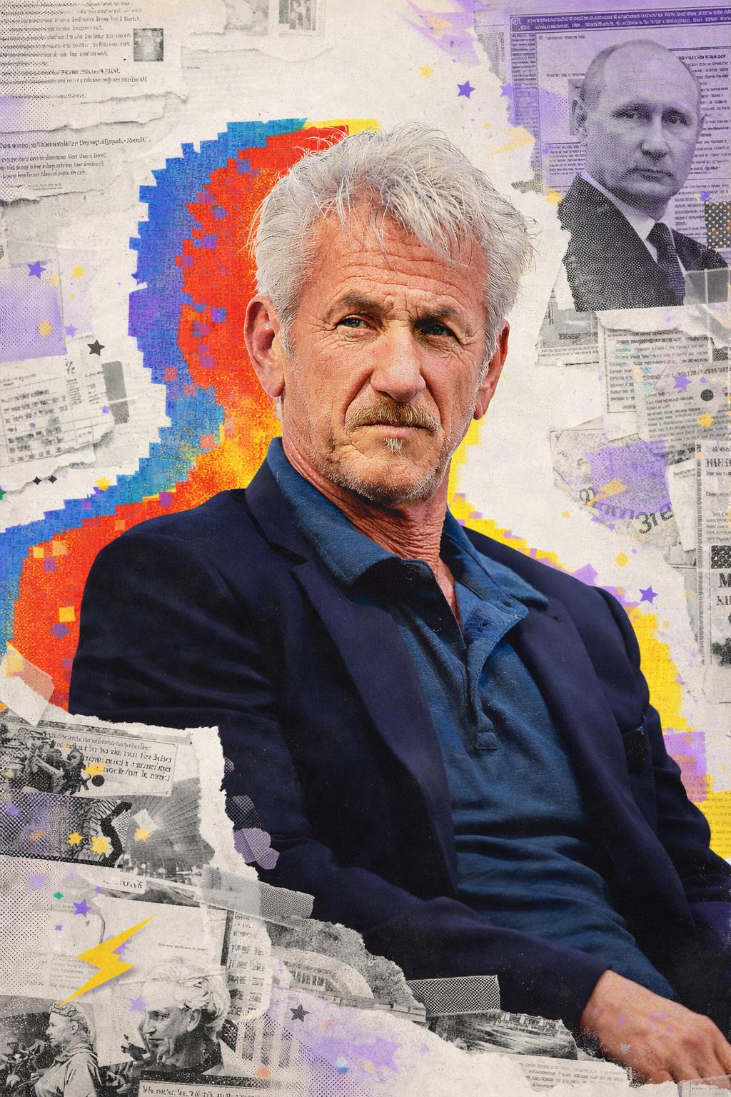 A Sean Penn le regalan un 'Oscar' hecho con restos de guerra ucraniana